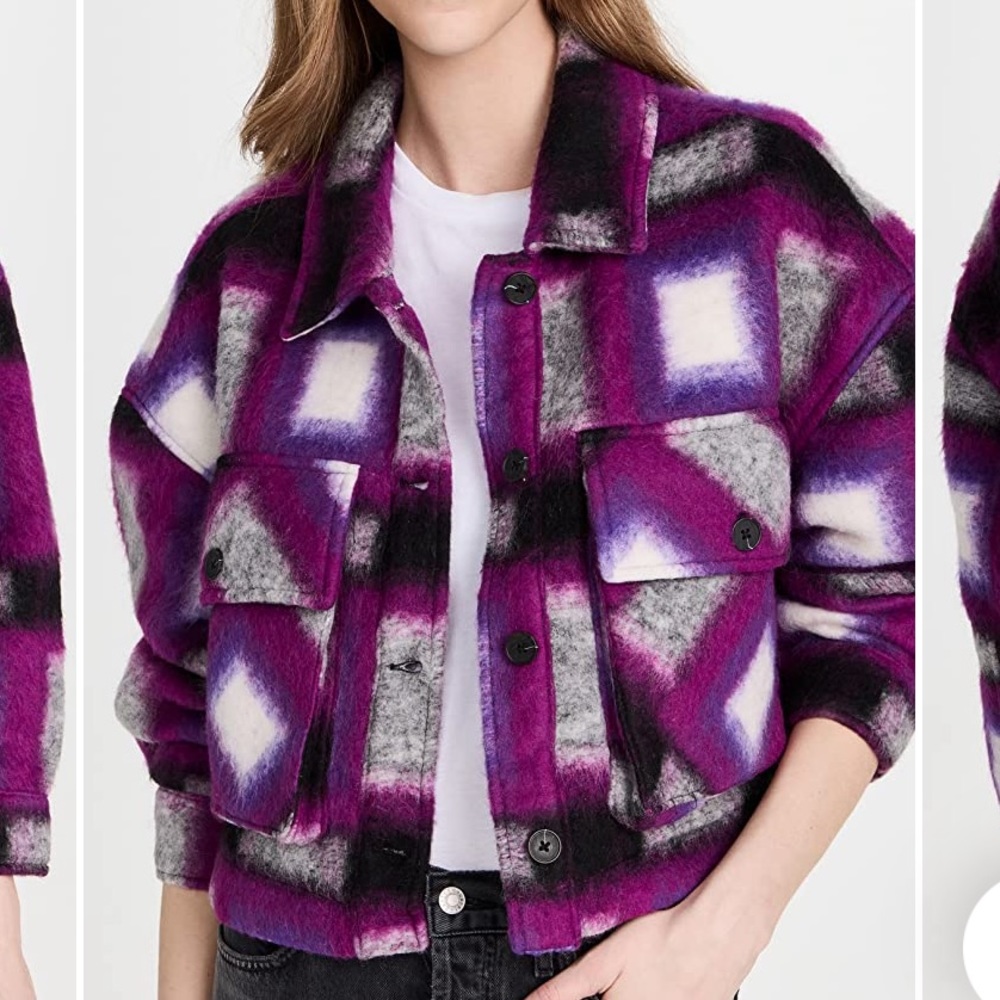 Blank nyc luck finder plaid cropped shacket